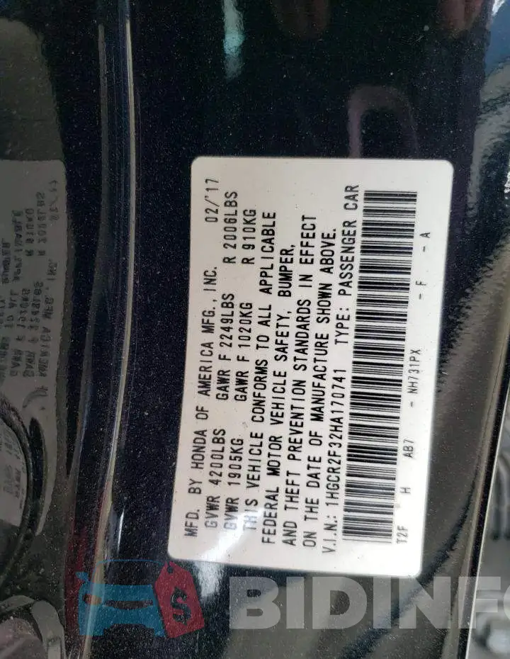 1HGCR2F32HA170741 Photo# 13
