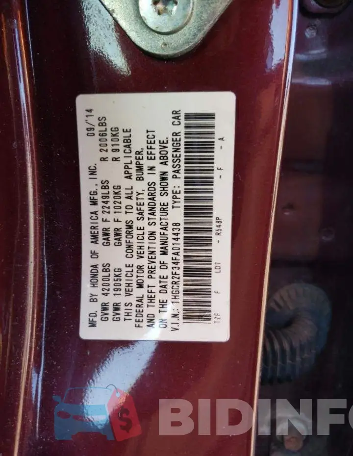 1HGCR2F34FA014438 Photo# 12