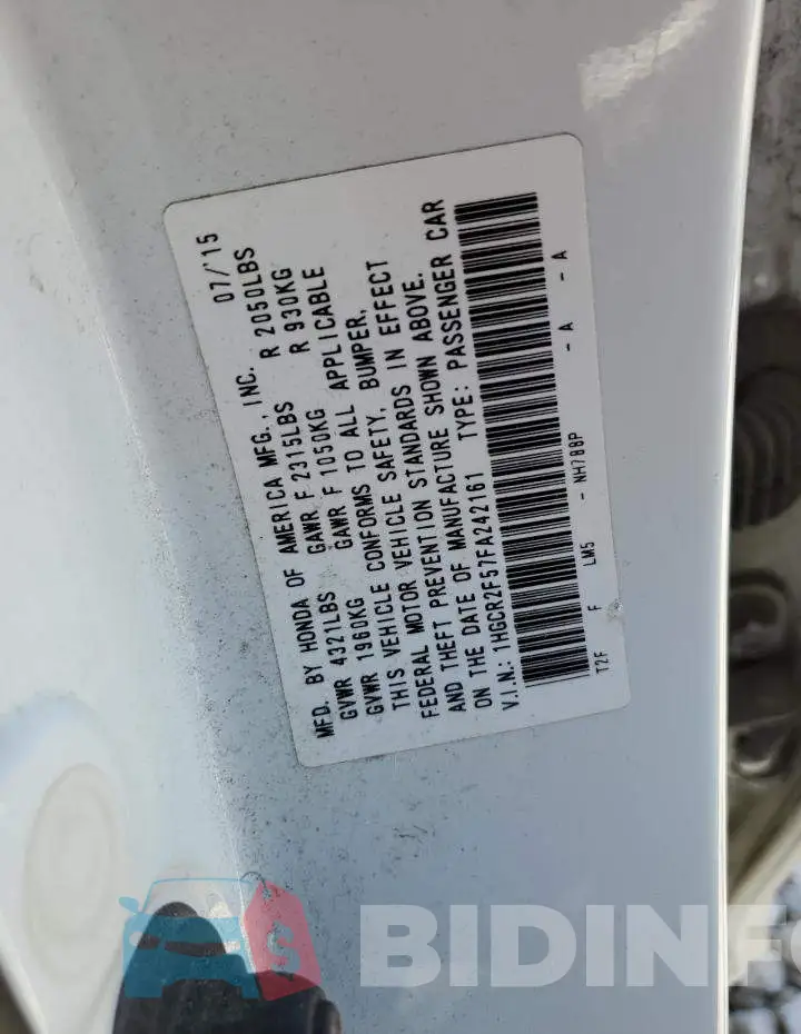 1HGCR2F57FA242161 Photo# 13