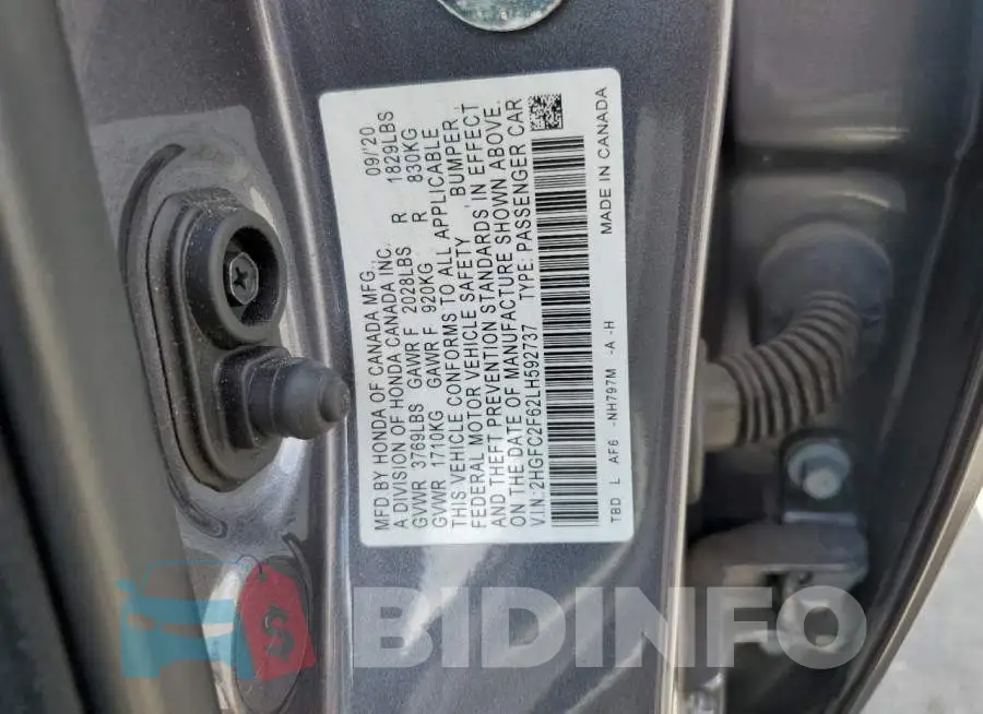 2HGFC2F62LH592737 Photo# 12