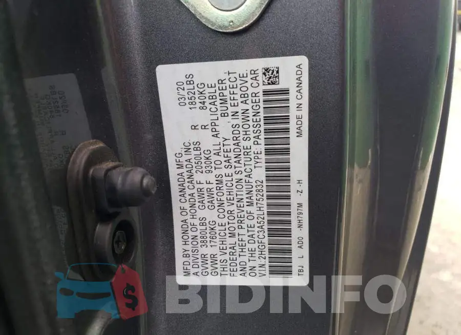 2HGFC3A52LH752832 Photo# 12