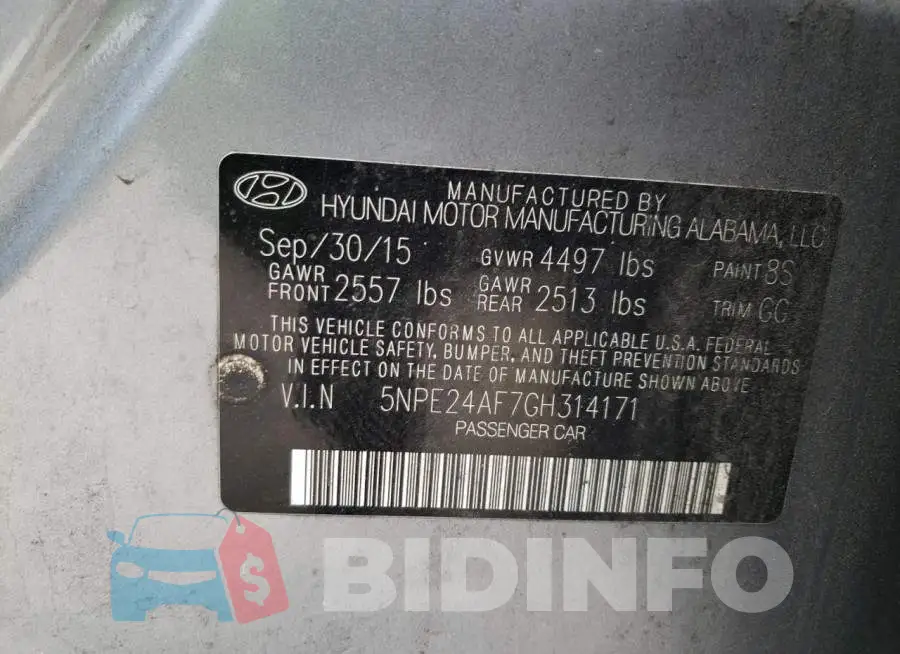 5NPE24AF7GH314171 Photo# 12