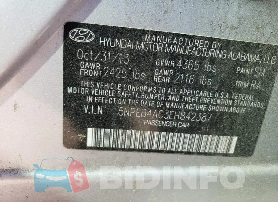 5NPEB4AC3EH842387 Photo# 12