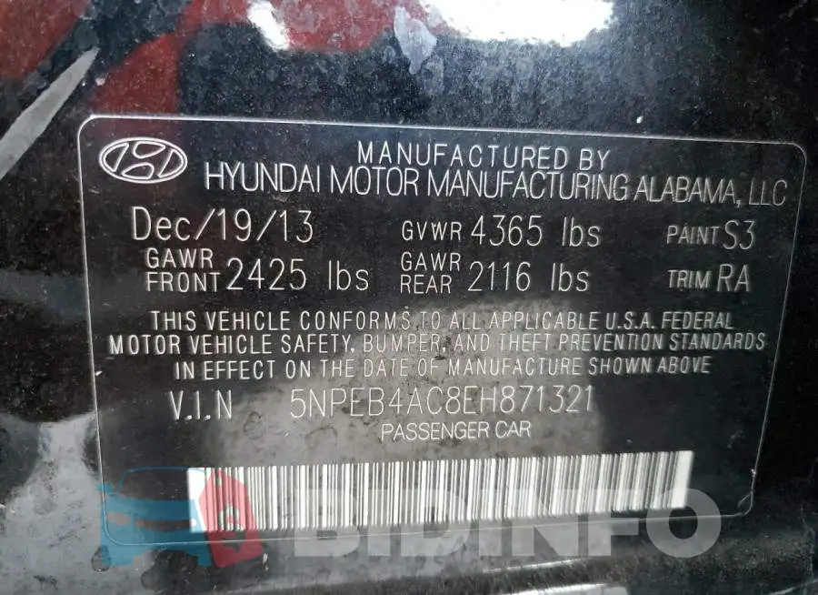 5NPEB4AC8EH871321 Photo# 12