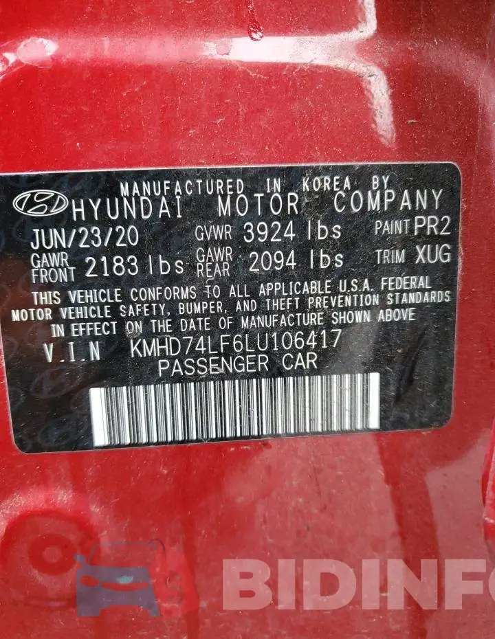 KMHD74LF6LU106417 Photo# 12