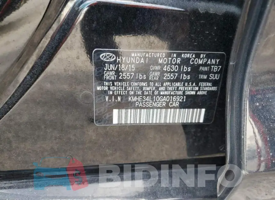 KMHE34L10GA016921 Photo# 12