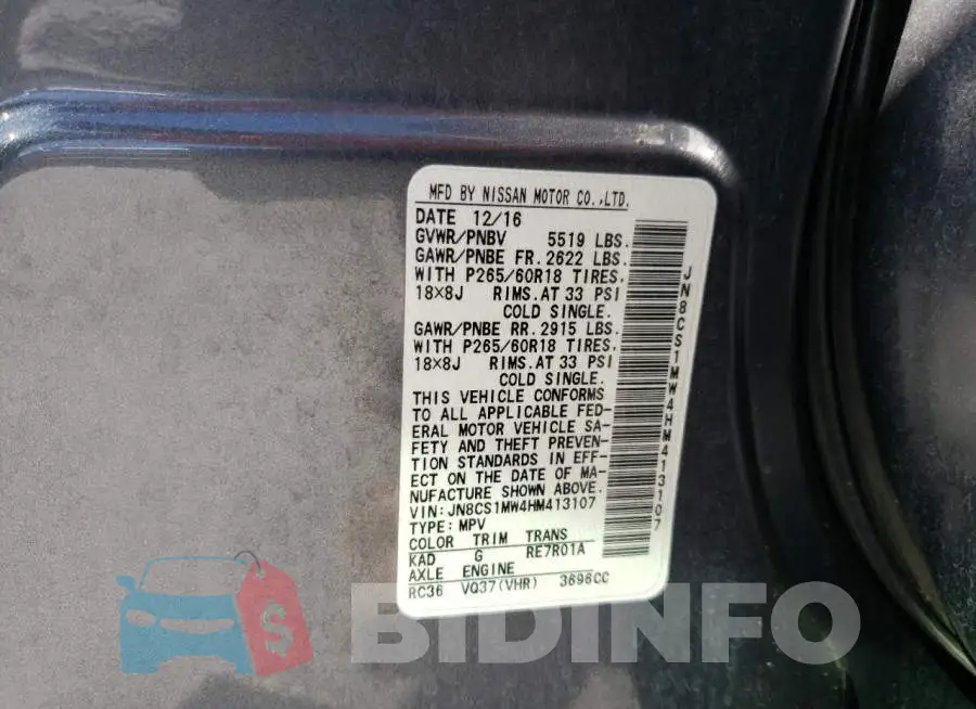 JN8CS1MW4HM413107 Photo# 14