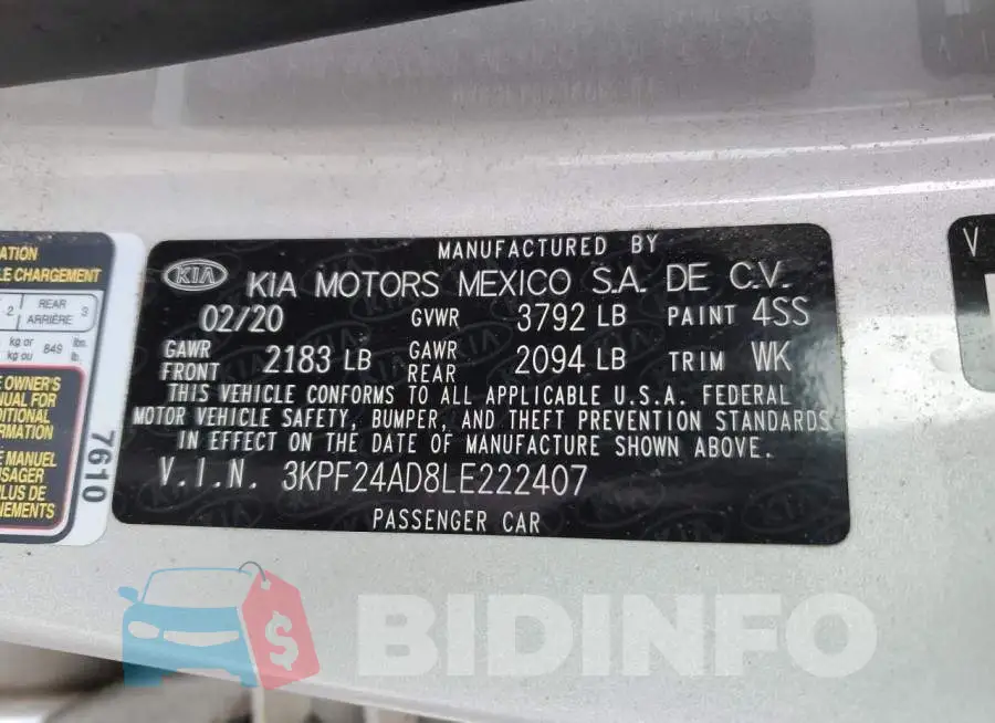 3KPF24AD8LE222407 Photo# 12