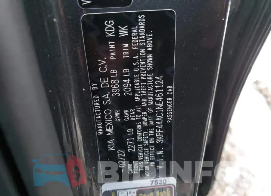 3KPF44AC1NE461124 Photo# 13
