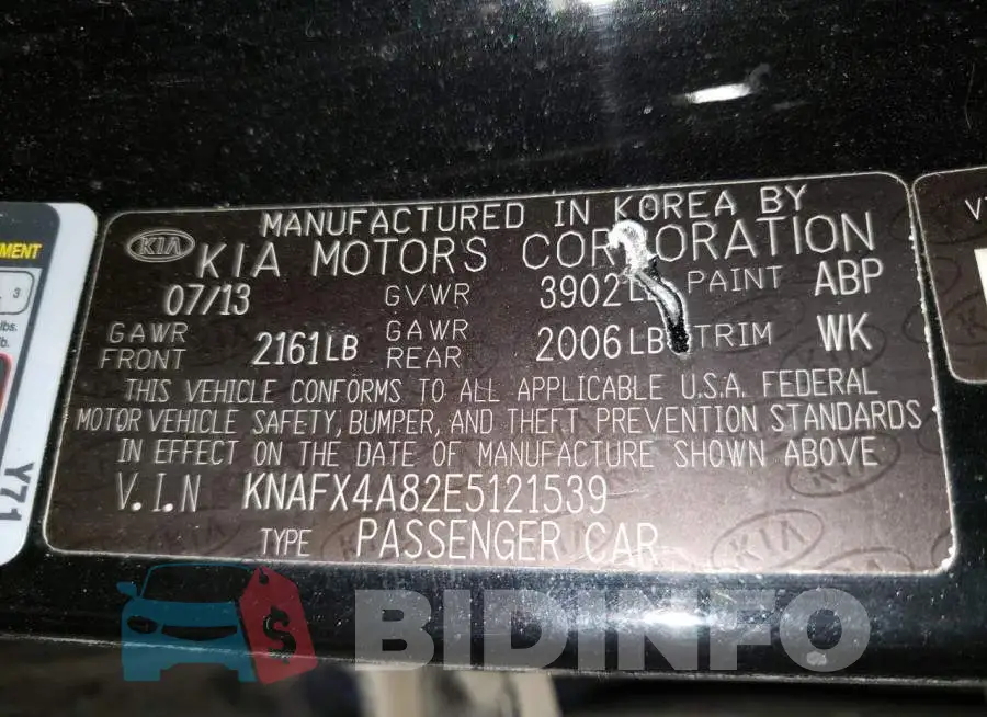 KNAFX4A82E5121539 Photo# 12
