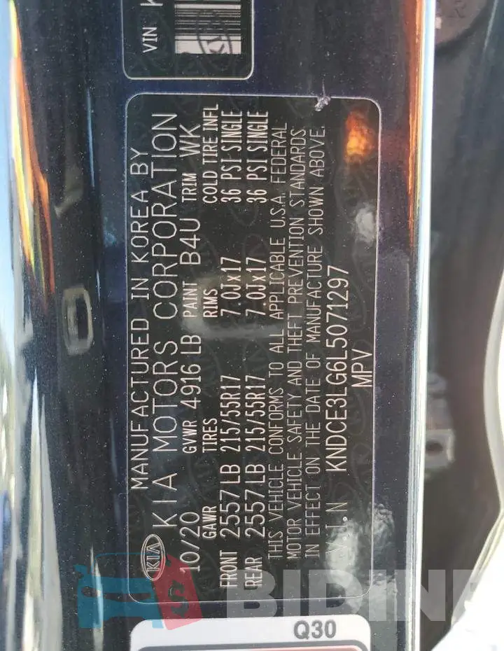 KNDCE3LG6L5071297 Photo# 12