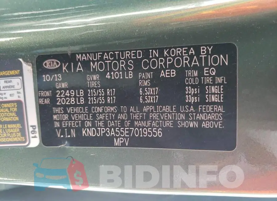 KNDJP3A55E7019556 Photo# 12