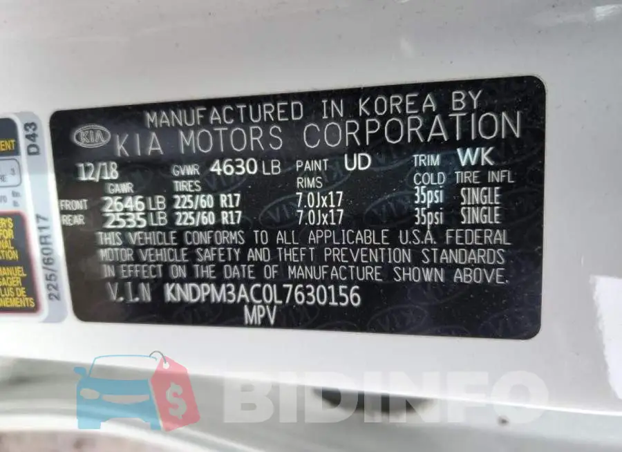 KNDPM3AC0L7630156 Photo# 13