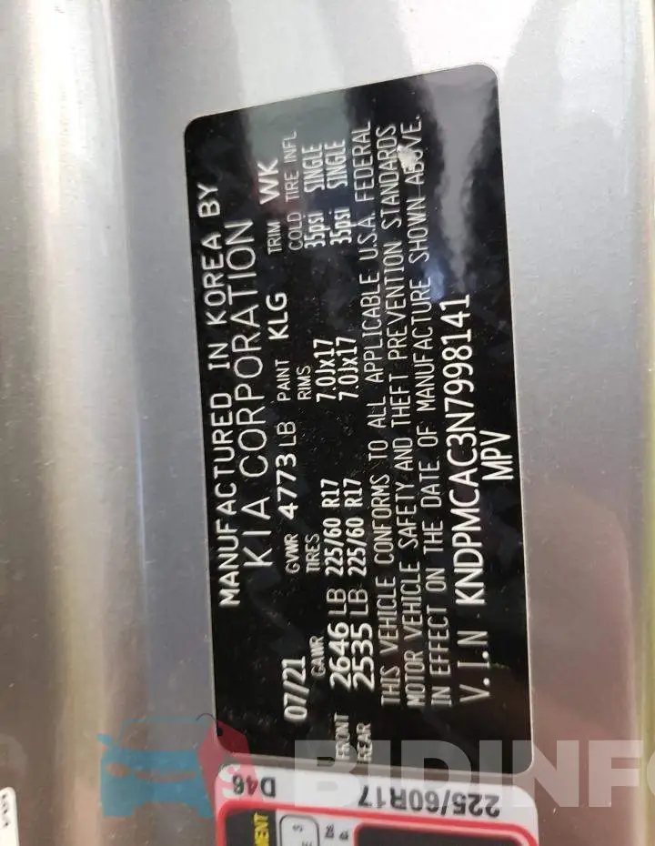 KNDPMCAC3N7998141 Photo# 12