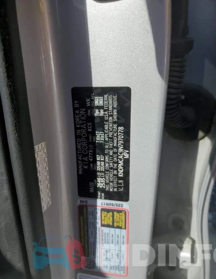 KNDPMCAC9N7970778 Photo# 13