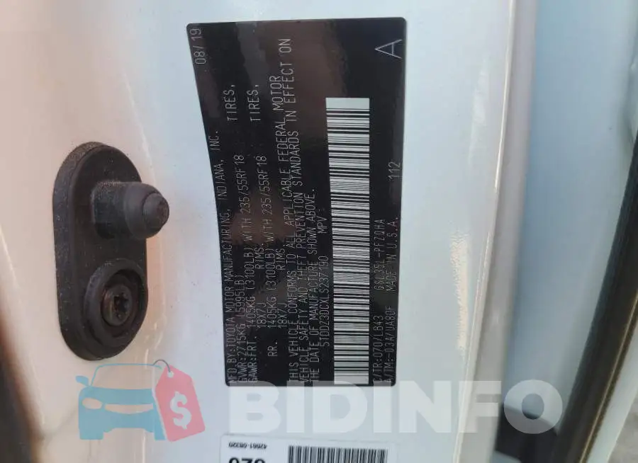 5TDDZ3DCXLS237190 Photo# 13