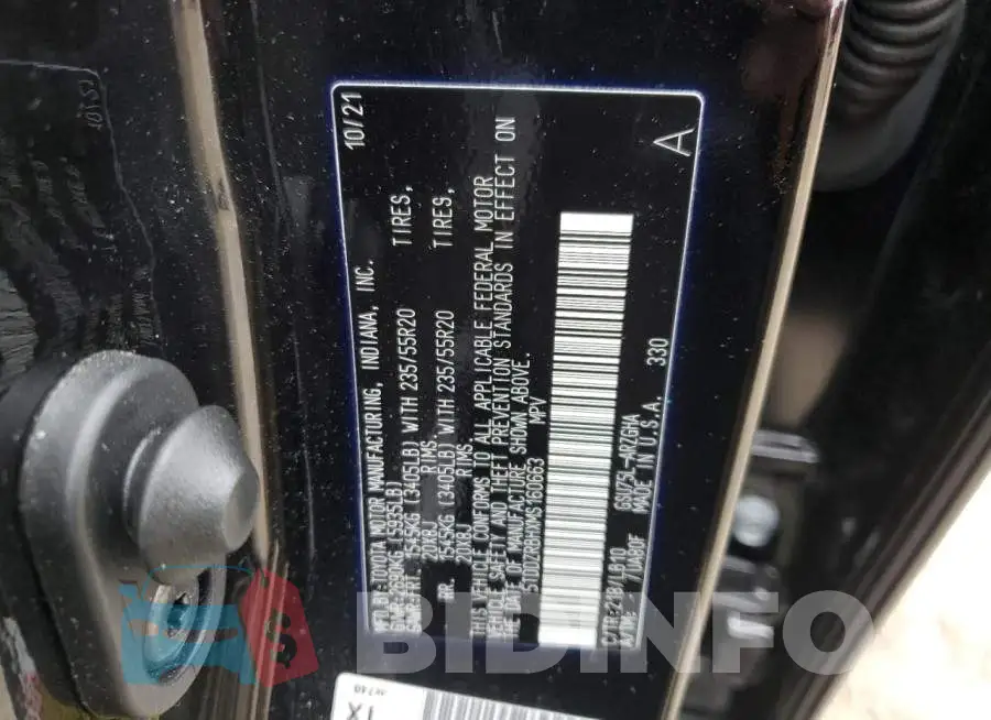 5TDDZRBHXMS160663 Photo# 13