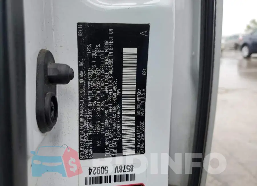 5TDYK3DCXES464789 Photo# 14