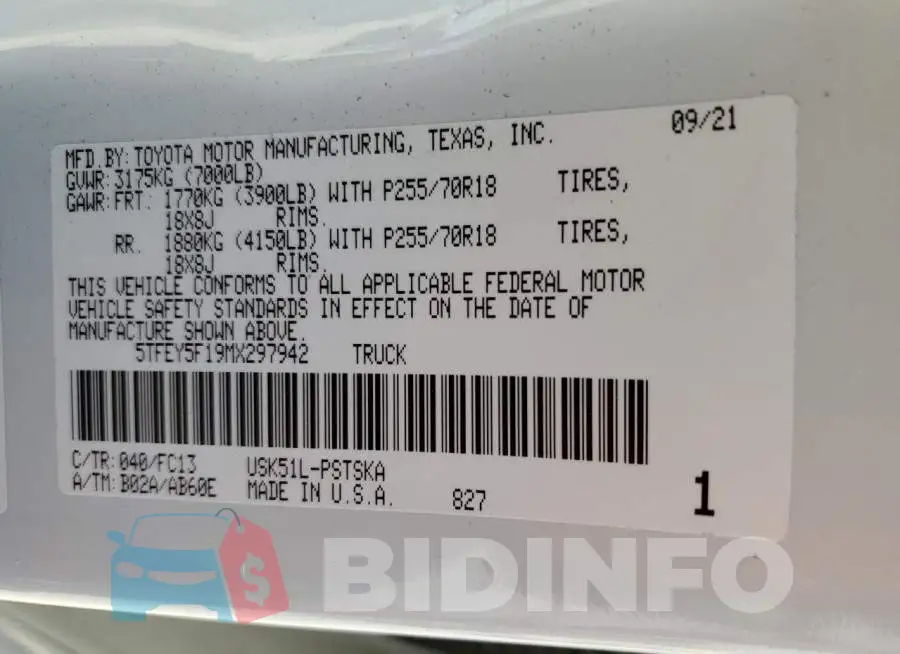5TFEY5F19MX297942 Photo# 12