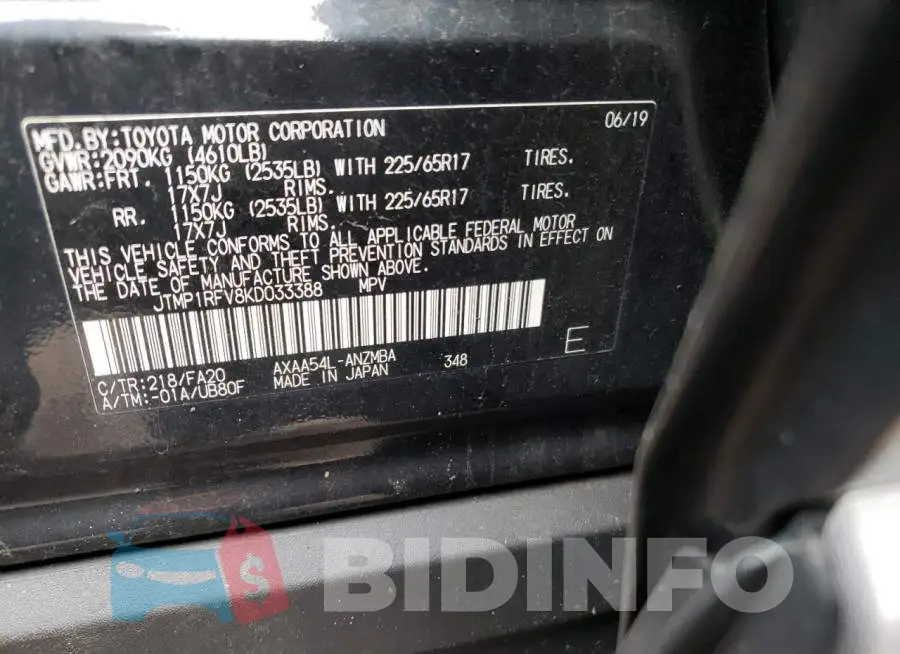 JTMP1RFV8KD033388 Photo# 13
