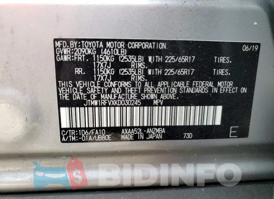 JTMW1RFVXKD030245 Photo# 12