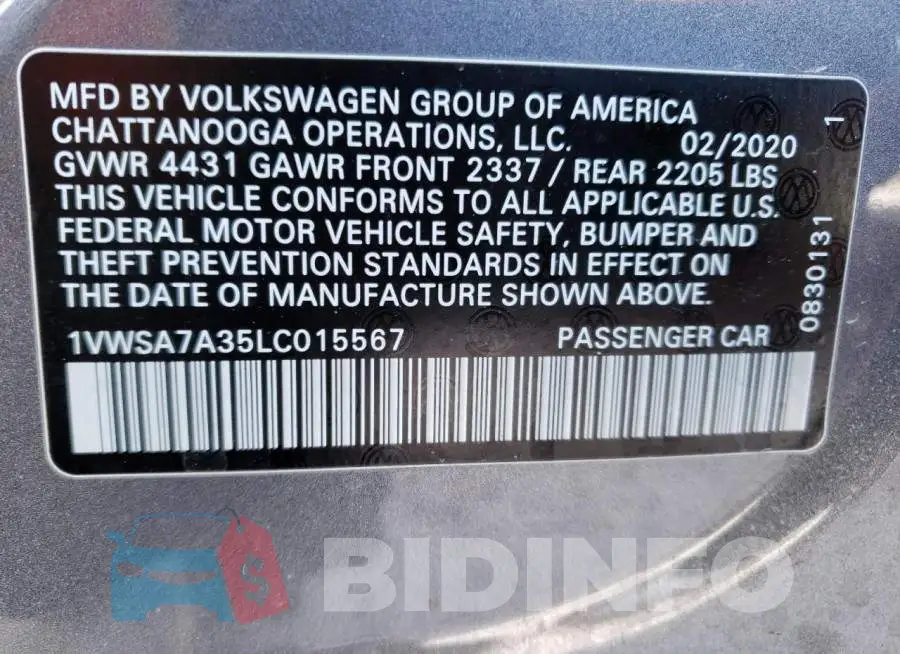 1VWSA7A35LC015567 Photo# 13