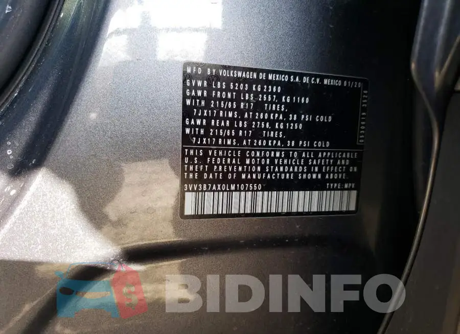 3VV3B7AX0LM107550 Photo# 13