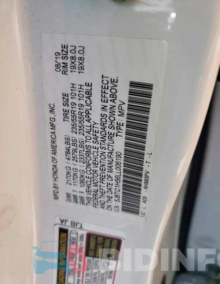 5J8TC1H56LL006190 Photo# 13