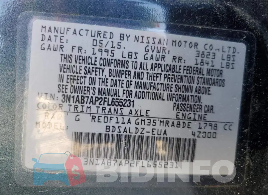 3N1AB7AP2FL655231 Photo# 12