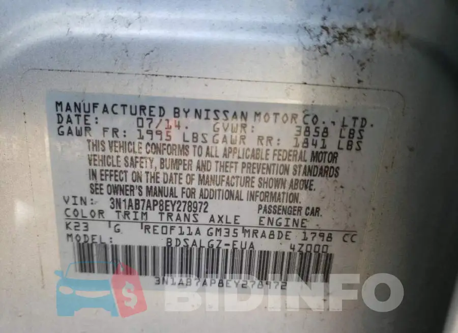 3N1AB7AP8EY278972 Photo# 12