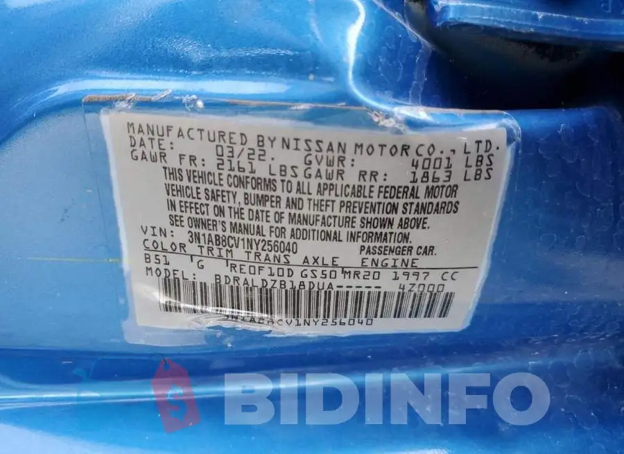 3N1AB8CV1NY256040 Photo# 12