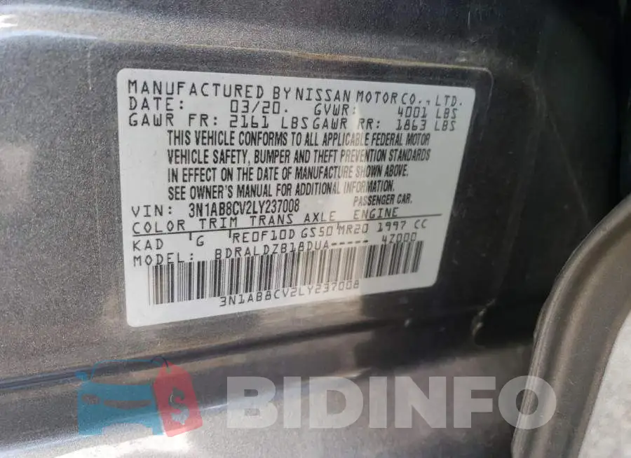 3N1AB8CV2LY237008 Photo# 13