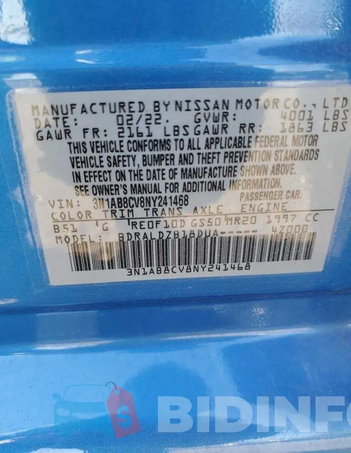 3N1AB8CV8NY241468 Photo# 13