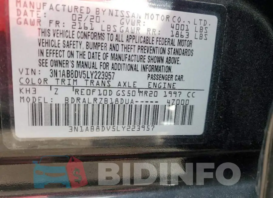 3N1AB8DV5LY223957 Photo# 12