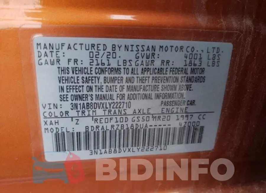 3N1AB8DVXLY222710 Photo# 12