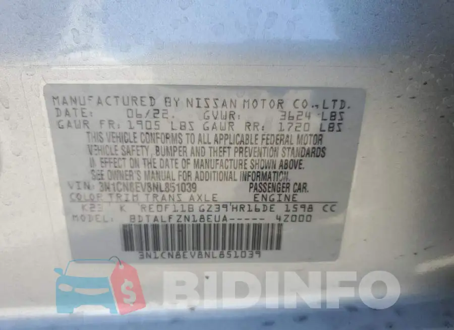 3N1CN8EV8NL851039 Photo# 13