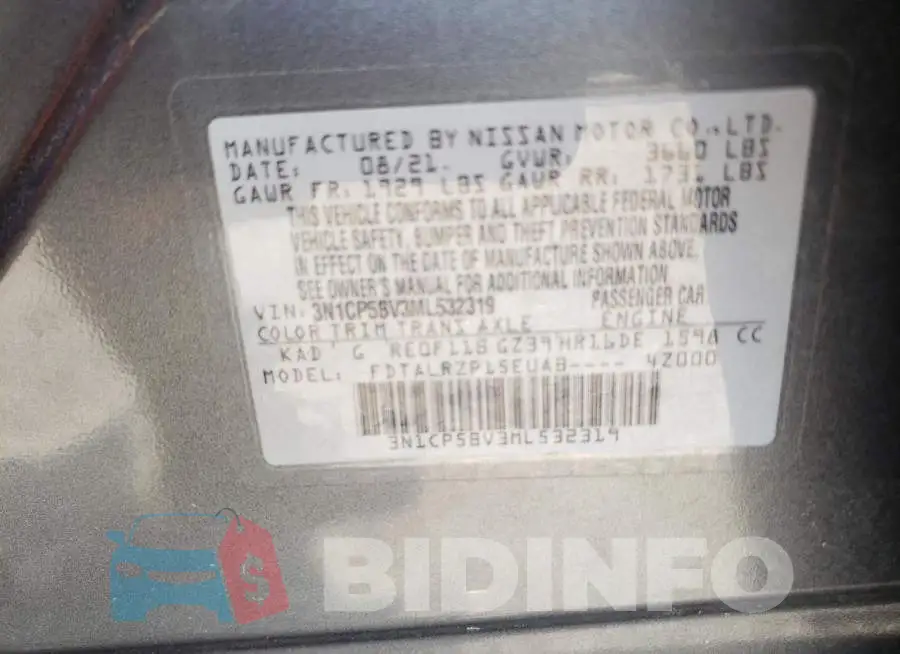 3N1CP5BV3ML532319 Photo# 12