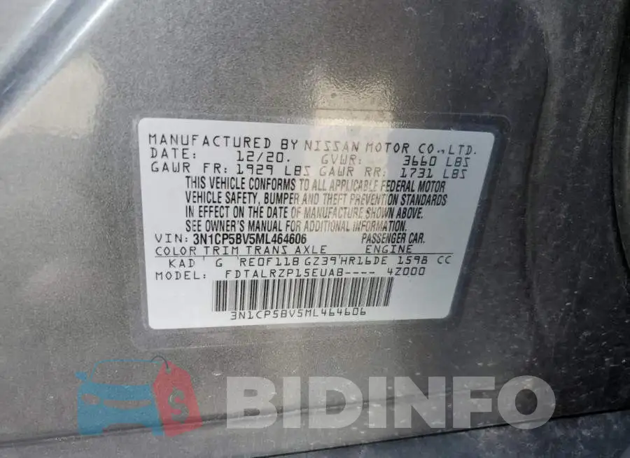 3N1CP5BV5ML464606 Photo# 12
