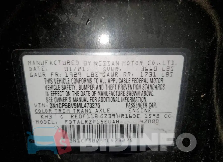 3N1CP5BV9ML473275 Photo# 13