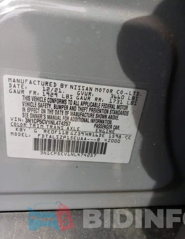 3N1CP5CV1NL474257 Photo# 12