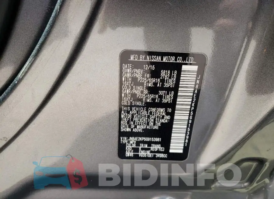 JN8AE2KP5G9153981 Photo# 13