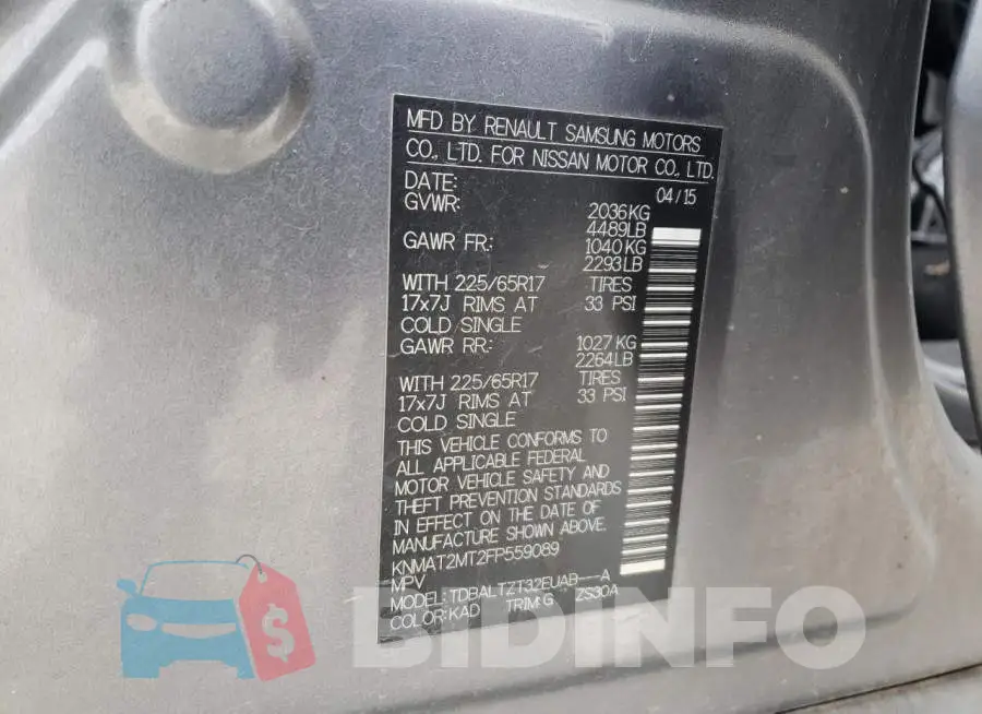 KNMAT2MT2FP559089 Photo# 13