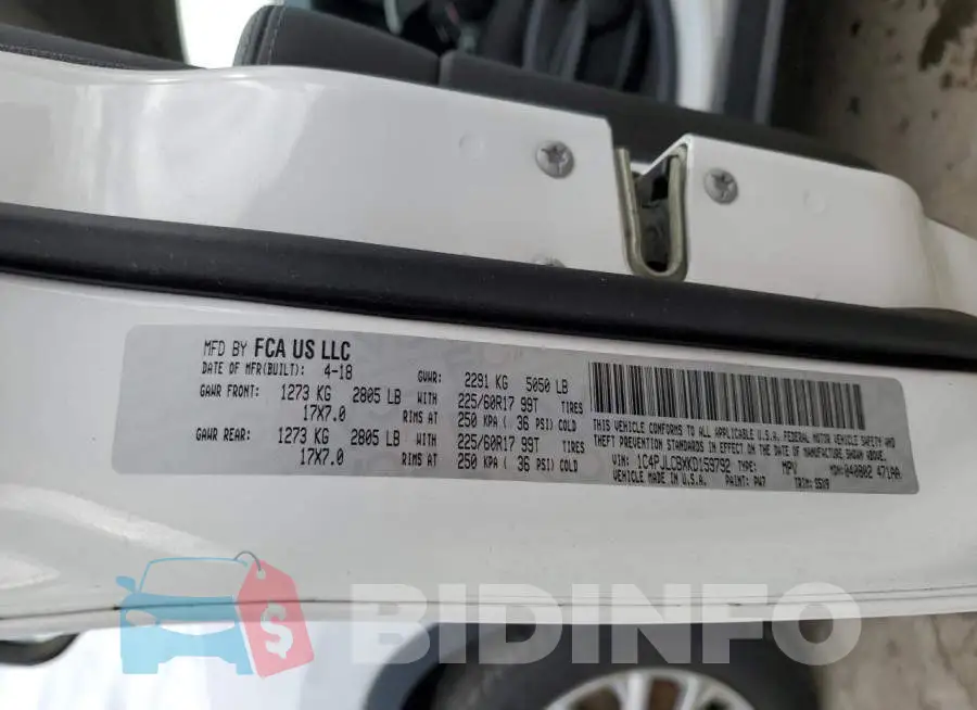 1C4PJLCBXKD159792 Photo# 14