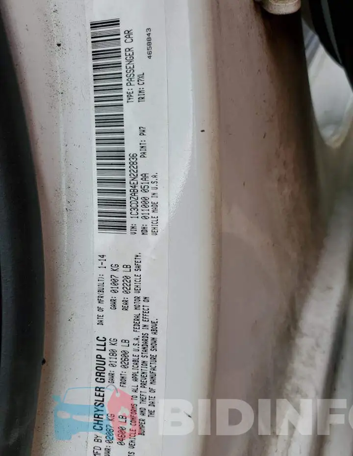 1C3CDZAB4EN222836 Photo# 12