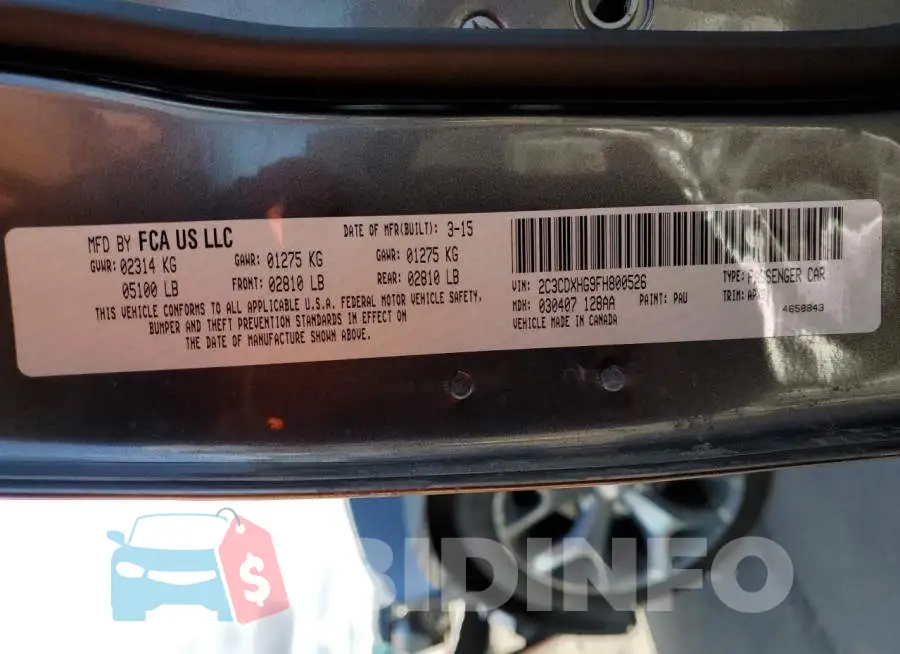 2C3CDXHG9FH800526 Photo# 12