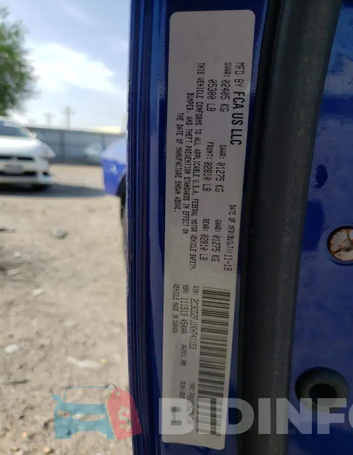 2C3CDZFJ1KH741153 Photo# 13