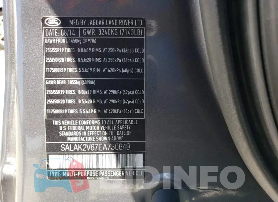 SALAK2V67EA730649 Photo# 13