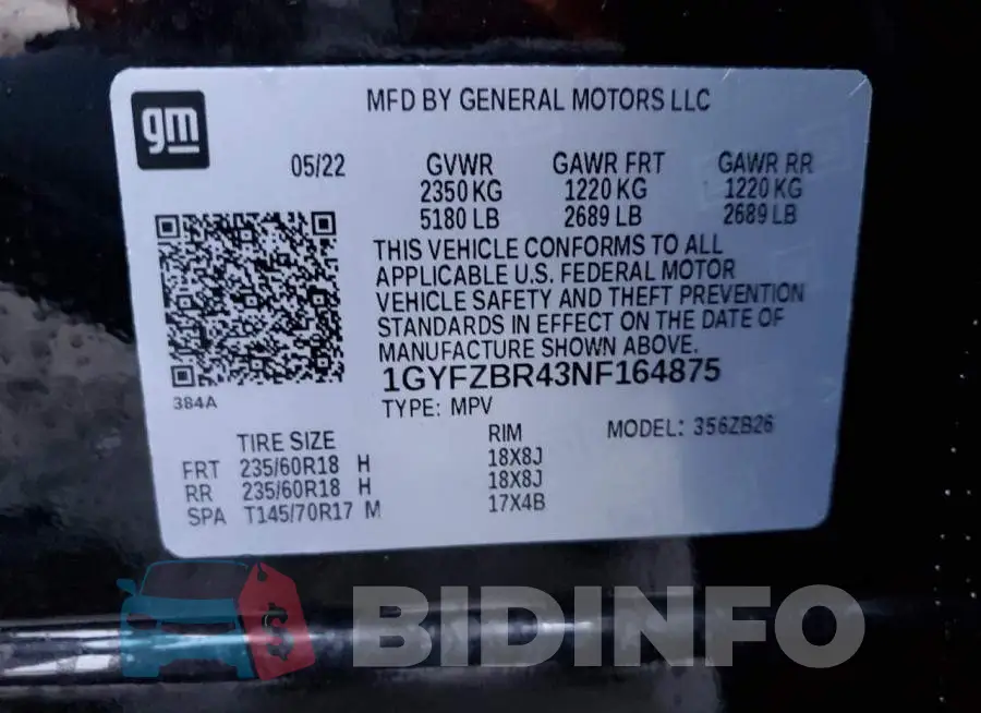 1GYFZBR43NF164875 Photo# 13