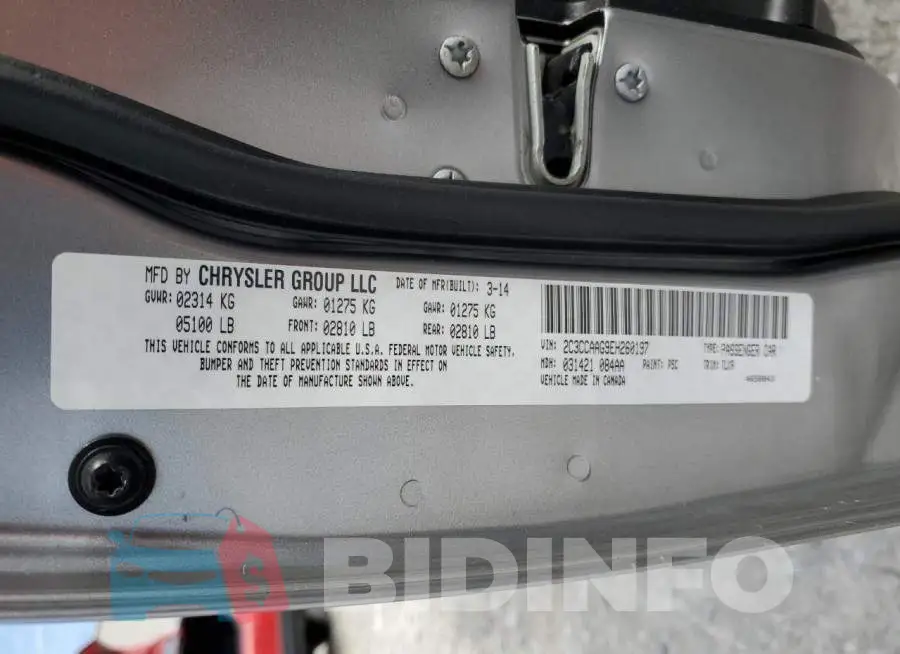 2C3CCAAG9EH260197 Photo# 12