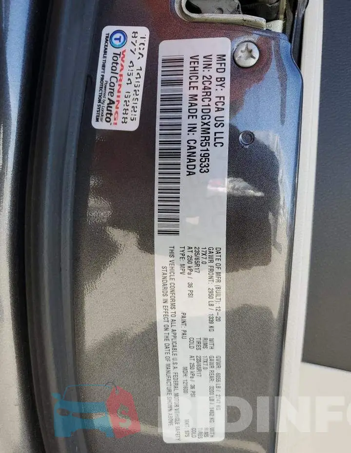 2C4RC1DGXMR519533 Photo# 13